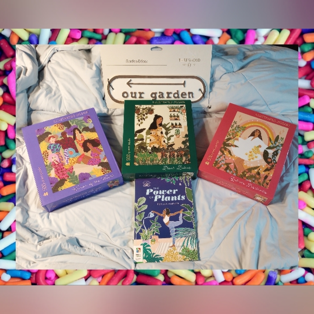 NEW 3 Elevate Puzzles Self Care Positivity Women Empower Plants Book Garden Sign